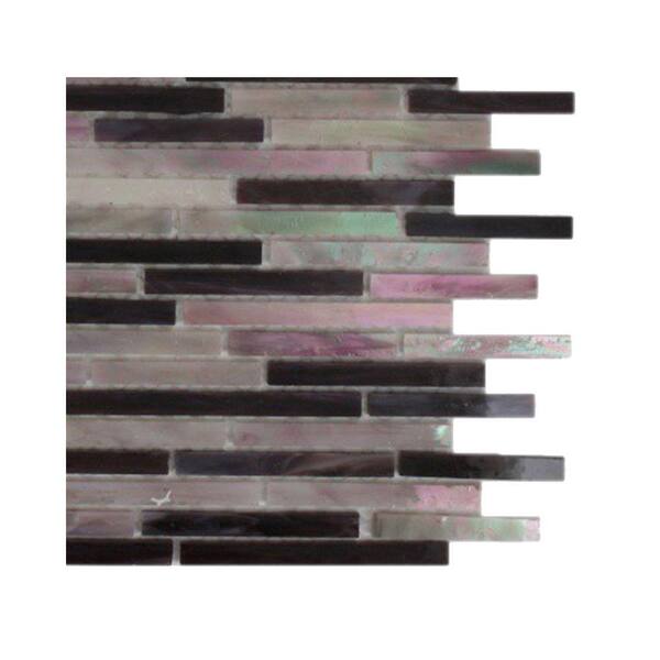 Splashback Tile Matchstix Stir Crazy Glass Mosaic Floor and Wall Tile - 3 in. x 6 in. x 8 mm Tile Sample