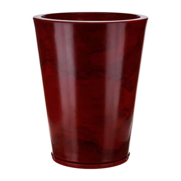 Genebra Medium Red Marble Effect Plastic Resin Indoor and Outdoor Planter Bowl