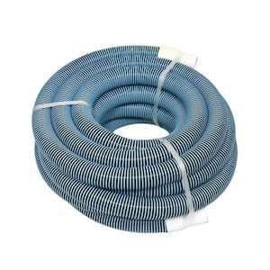 1-1/2 in. x 40 ft. Flexible Spiral Wound Swimming Pool Vacuum Hose with Kink-Free Swivel Cuff, Blue