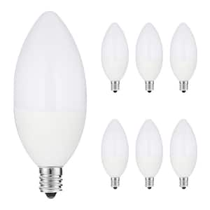 60-Watt Equivalent LED Light Bulb B11 E12 Candle 5000K Daylight Frosted and Bulbs Included for Indoor/Outdoor Use 6-Pack