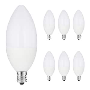 6W LED Candle Bulbs - 60W Equivalent, E12 Base, 5000K Daylight (6-Pack)
