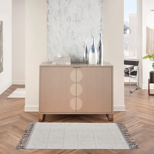 Elwood Grey/Ivory 2 ft. x 5 ft. Geometric Contemporary Kitchen Area Rug