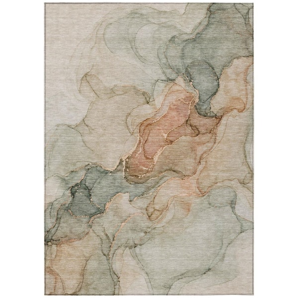 Chantille Machine Washable Indoor/Outdoor Abstract ACN3119 Sage 5 ft. x 7 ft. 6 in. Area Rug
