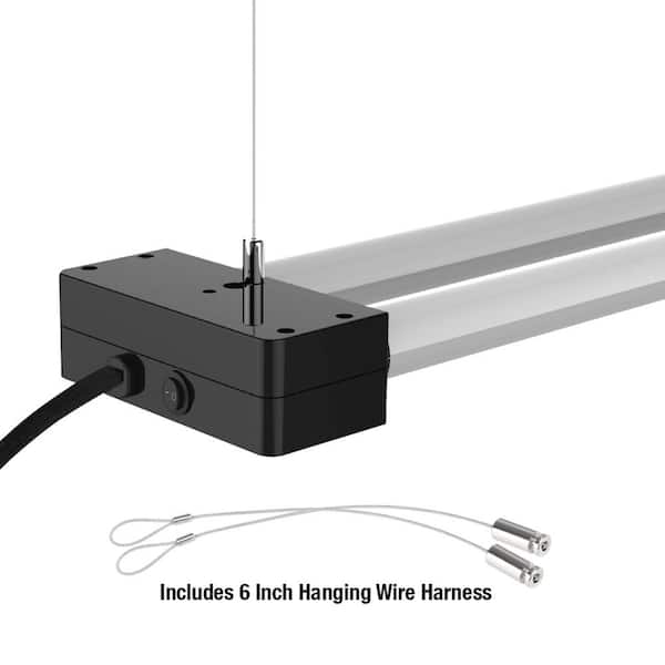Feit Electric 4 ft. 2-Light 38-Watt Black Integrated Utility LED