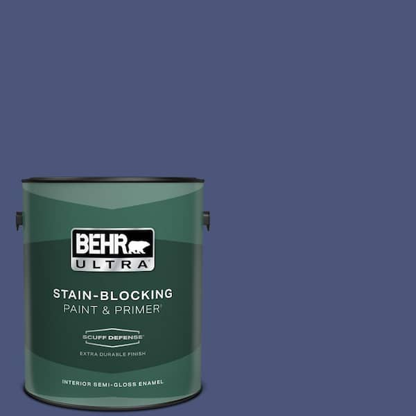 BEHR ULTRA 1 gal. #620D-7 Deep Indigo Extra Durable Semi-Gloss Enamel Interior Paint & Primer