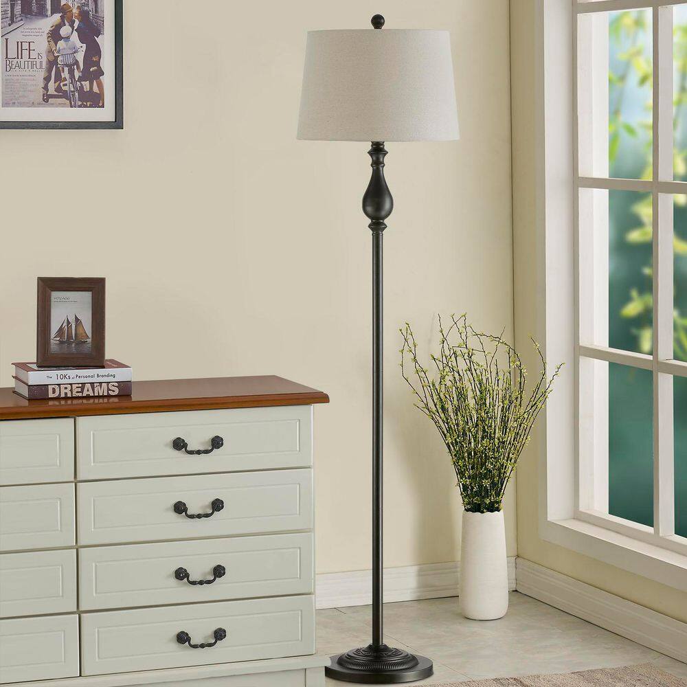 Chicago 62 .5 in. Black Traditional Dimmable 1 Light Metal Living Room Reading Standing up Standard Floor Lamp price history on PriceWatchPro