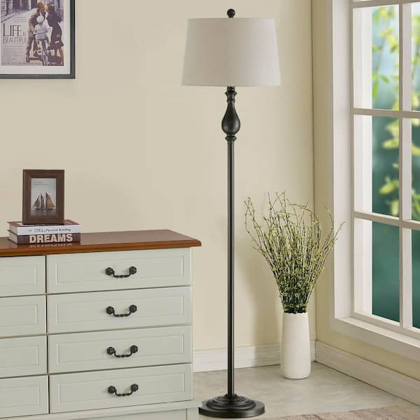 Chicago 62 .5 in. Black Traditional Dimmable 1 Light Metal Living Room Reading Standing up Standard Floor Lamp