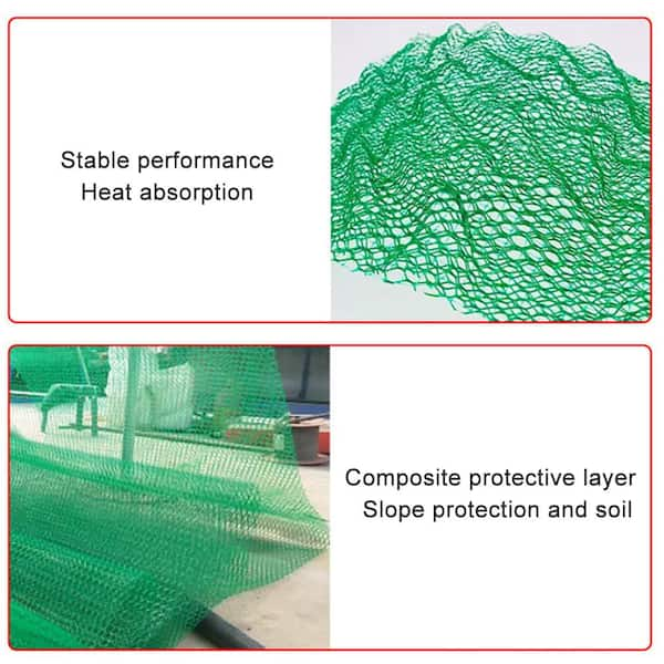 Agfabric 6.5 ft. x 100 ft. Green Plastic 3D Geomat Erosion Control Blanket Mesh Mat Slope Protection Net Turf Reinforcement Mat