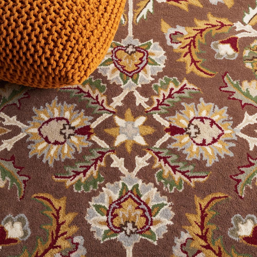 Ivory and Brown Hand-Tufted Wool 8' x 10' Area Rug