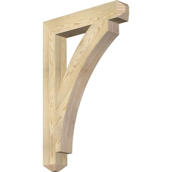 Ekena Millwork 4 in. x 36 in. x 24 in. Douglas Fir Thorton Craftsman Rough Sawn Bracket