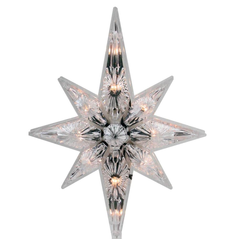 Clear Faceted Stellular Plastic Christmas Tree Topper