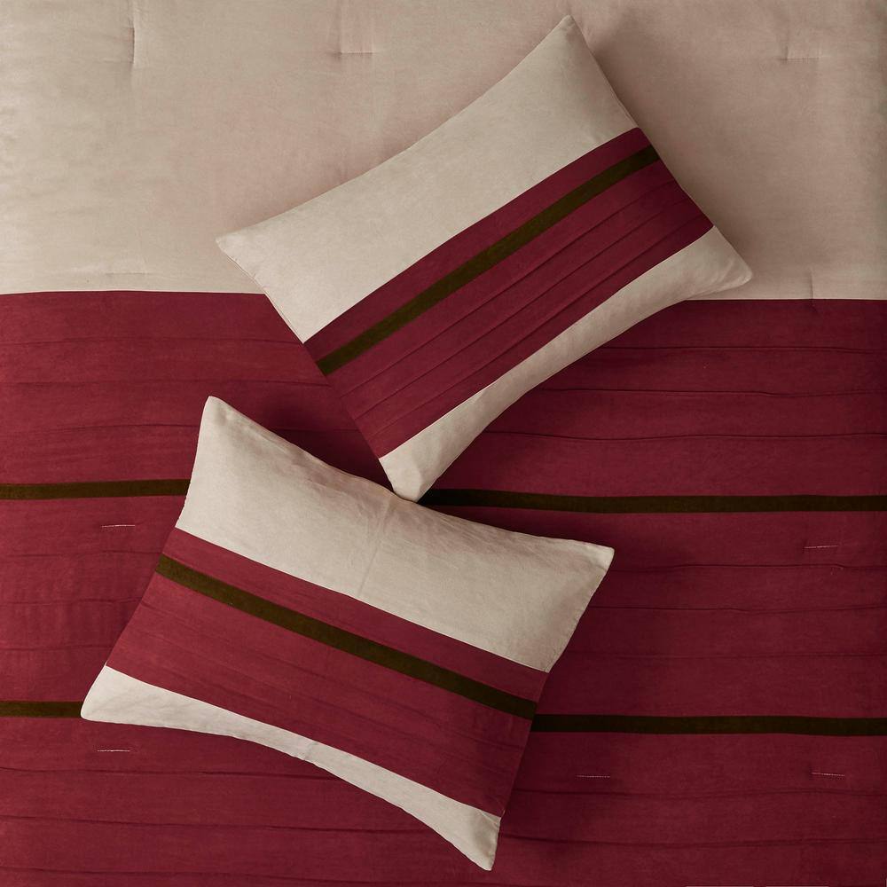 California King Red Microfiber 7-Piece Comforter Set
