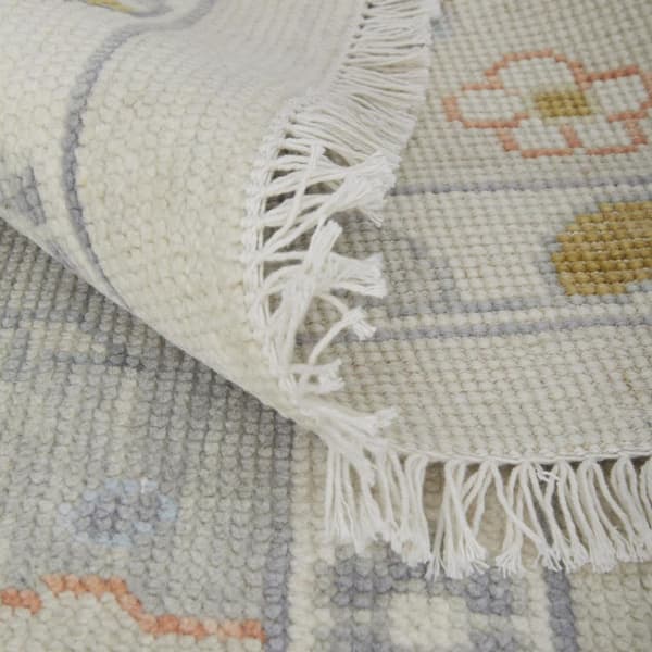 Gray, Ivory, Gold Floral 6 ft. x 9 ft. Area Rug