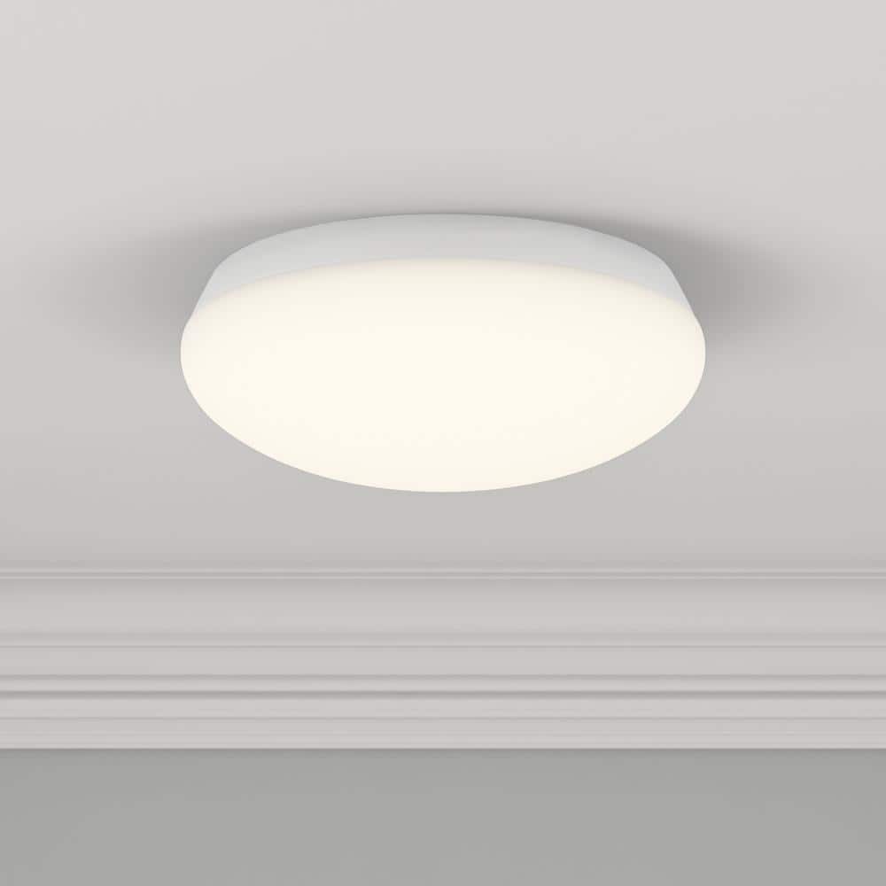 Kalona 10" White Glass LED Flush Mount Ceiling Light