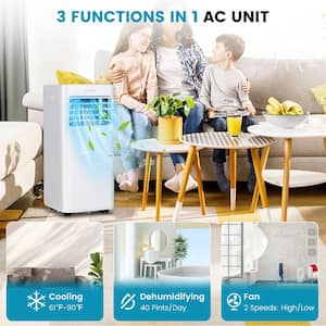 5,000 BTU Portable Air Conditioner Cools 250 Sq. Ft. with Dehumidifer, Fan and Sleep Mode in White