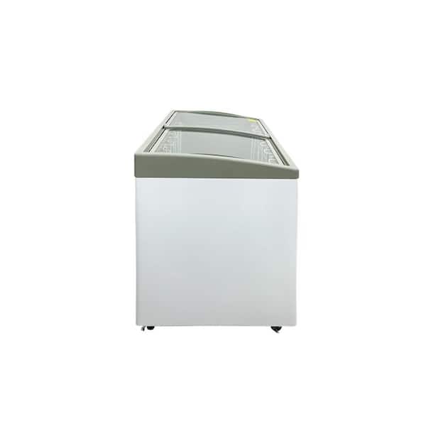 60.5 in. 16 cu. ft. Manual Defrost Commercial Curved Glass Top Display Chest Freezer ESD453S in White