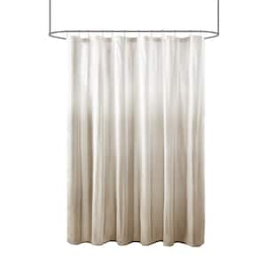 Loire Taupe 72 in. x 72 in. Ombre Printed Seersucker Shower Curtain