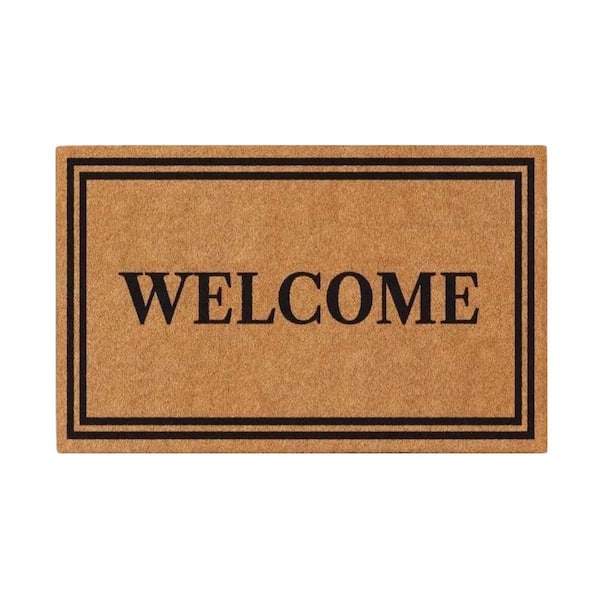 Welcome Coir 24 in. x 36 in. Indoor/Outdoor Non-Slip Entry Mud Mat, Brown