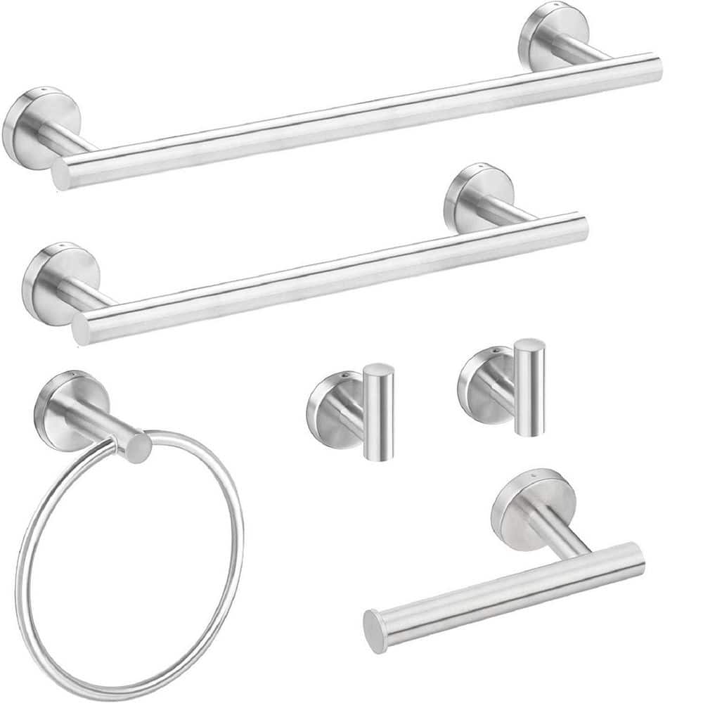 6 Piece Stainless Steel Bathroom Towel Rack Set Wall Mount in Brushed Nickel price history on PriceWatchPro