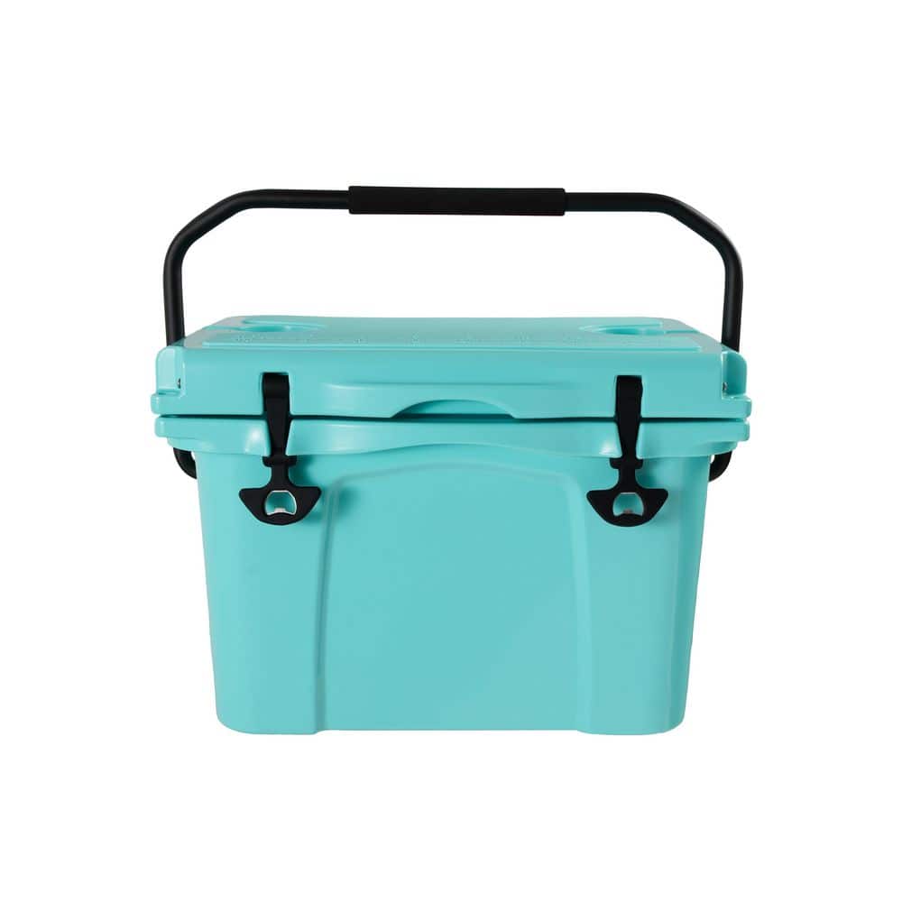 25 qt. Blue Portable Hard Cooler with Bottle Opener and Cup Holder