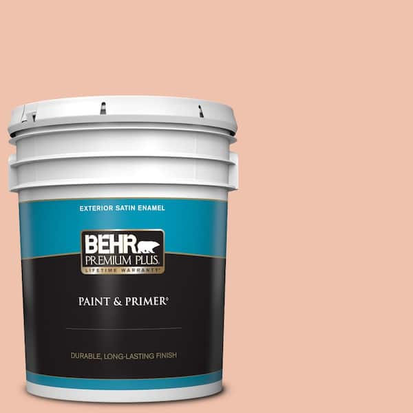 BEHR PREMIUM PLUS 5 gal. #M180-3 Flamingo Feather Satin Enamel Exterior Paint & Primer