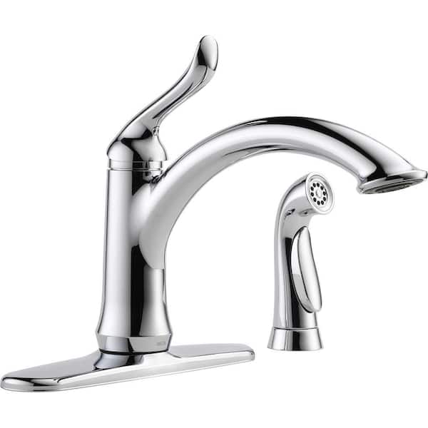 Delta Linden Single-Handle Standard Kitchen Faucet with Side Sprayer in Chrome