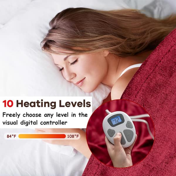 Heated Electric Blanket Throw with 10 Heat Levels - Costway