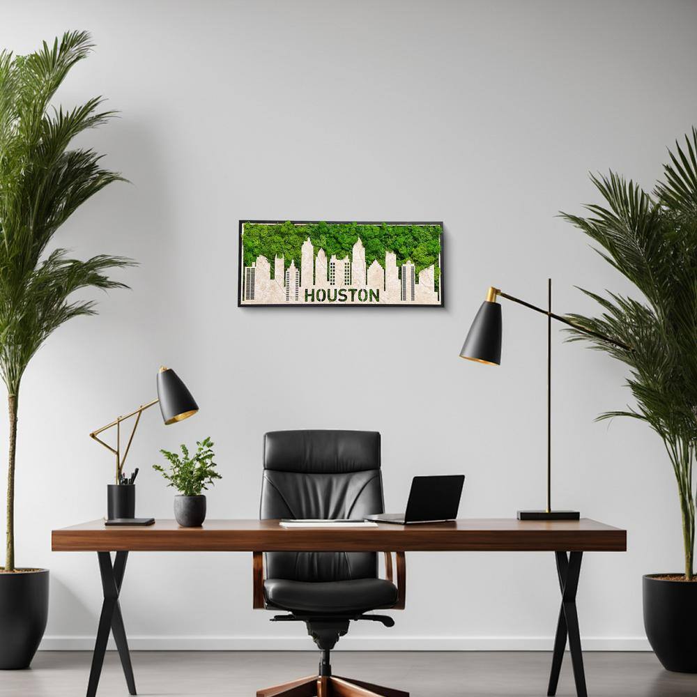 Metal Green Characteristic Wall Art Architectural Decor, Houston Moss City 
