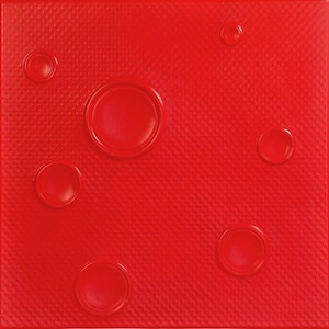 Bruno Red 1.6 ft. x 1.6 ft. Decorative Foam Glue Up Ceiling Tile (21.6 sq. ft./case)