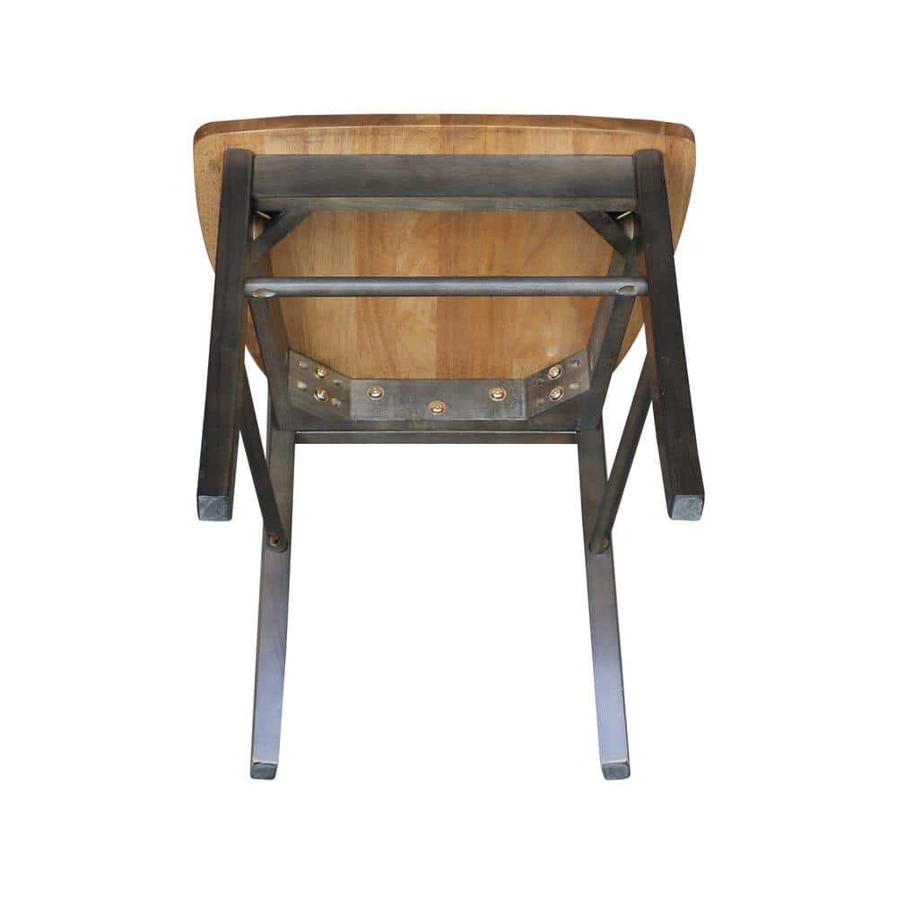 Black Cross Back Solid Wood Side Chair Set