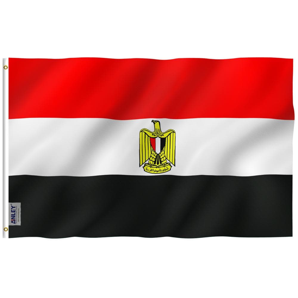 Fly Breeze 3 ft. x 5 ft. Polyester Egypt Flag 2-Sided Flags Banner with Bra