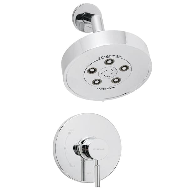 Speakman Neo 1-Handle 3-Spray Pressure Balance Valve and Trim with Shower Faucet Combination in Polished Chrome (Valve Included)