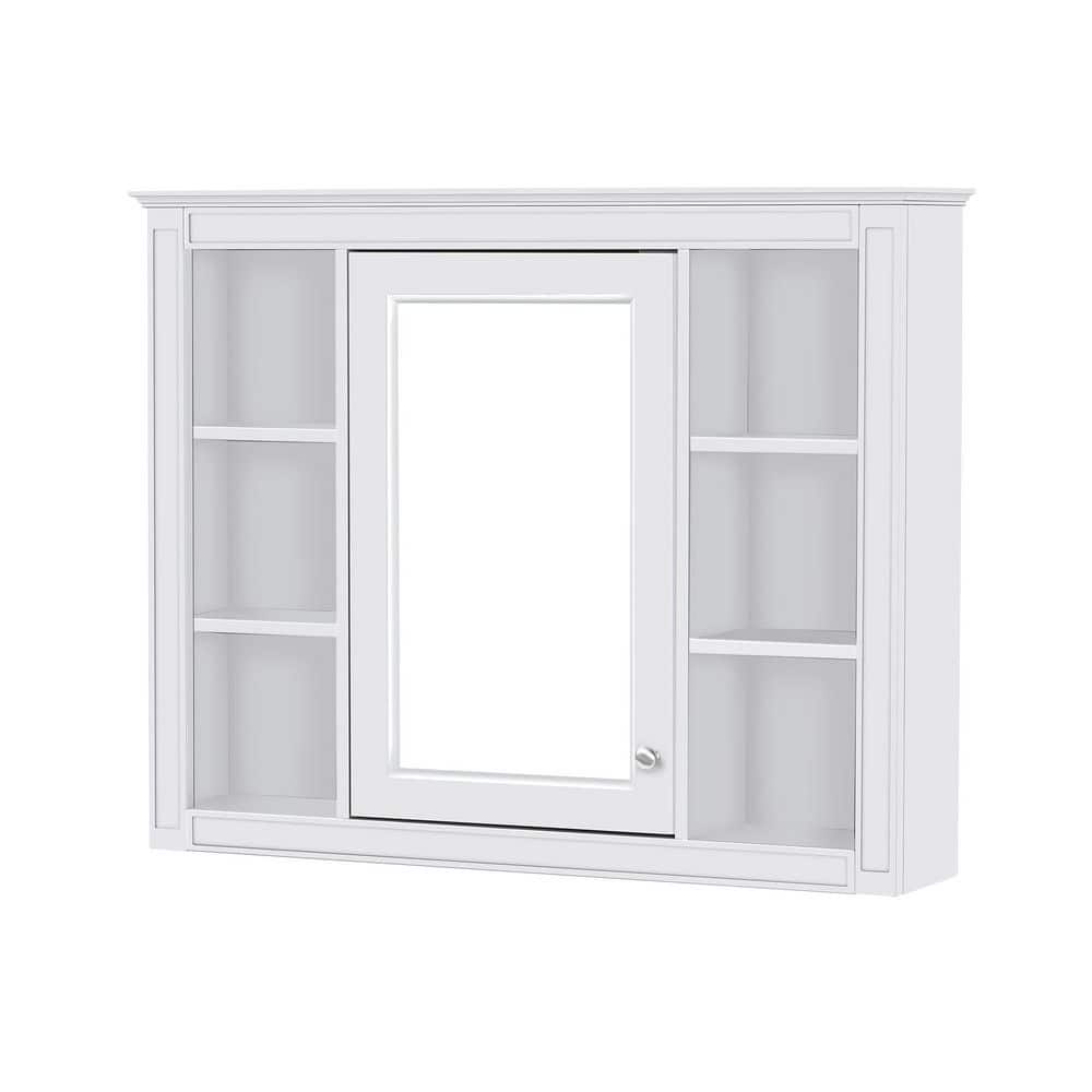 35 in. W x 28 in. H Rectangular MDF Medicine Cabinet with Mirror in White price history on PriceWatchPro