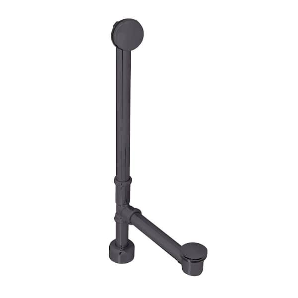 Westbrass 22" 17 Gauge Brass Bath Waste & Overflow Assembly with Tip-Toe Drain Plug and Illusionary Faceplate, Oil Rubbed Bronze