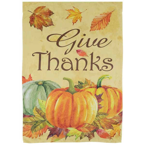 Give Thanks Autumn Harvest Outdoor House Flag 28 in. x 40 in.