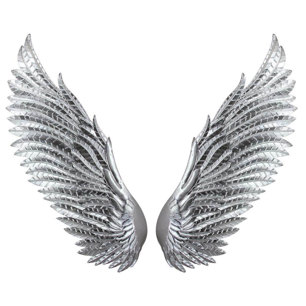 Classy Art Chic Silver Wings Mixed Metal Media Wall Art SH1400