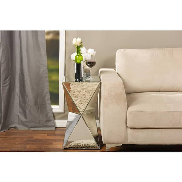 Baxton Studio Rebecca Glam Silver Metallic Finished End Table