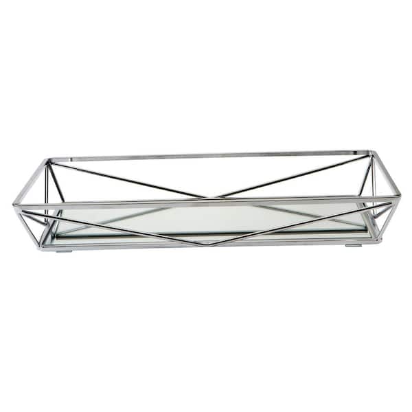 Home Details Large Geometric Mirrored, Large Geometric Mirrored Vanity Tray Gold Home Details