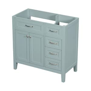 35.50 in. W x 17.70 in. D x 35.00 in. H Three Drawers Bath Vanity Cabinet with Out Top in Green Unassembled