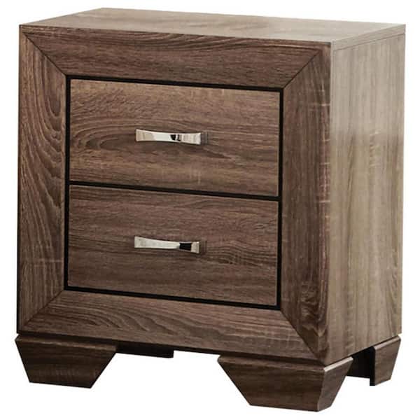 Coaster Kauffman 2-Drawer Washed Taupe Nightstand