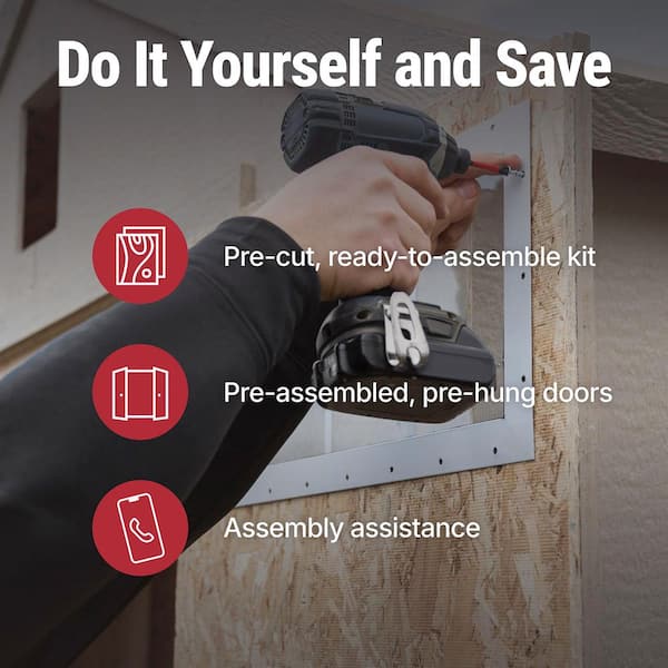 Highland Do-It Yourself 8 ft. W x 6 ft. D Wood Garden Shed Storage with Palram Roof and Windows (48 sq. ft.)