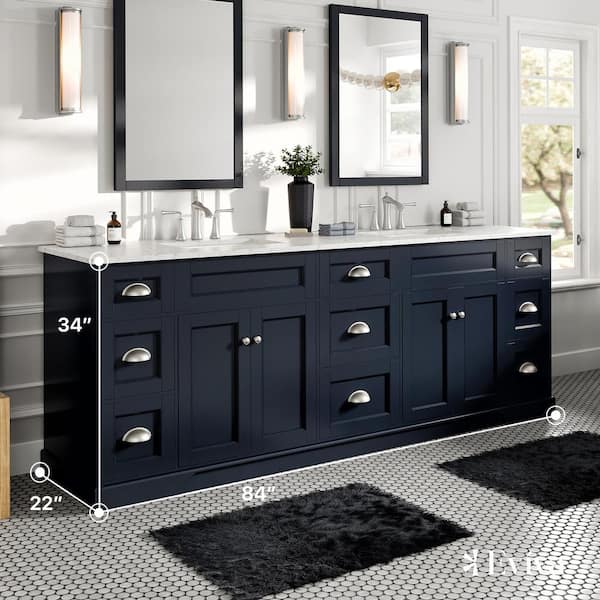 EVIVA Epic 96 Inch Transitional Blue Vanity