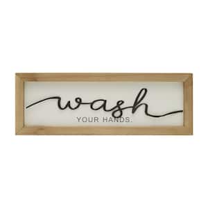 Farmhouse Wash Your Hands Bathroom Wood and Metal Wall Decorative Sign