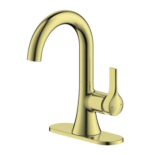 Fontaine by Italia Varenne 4 in. Centerset Single-Handle Modern Bathroom Faucet with Deckplate in Gold