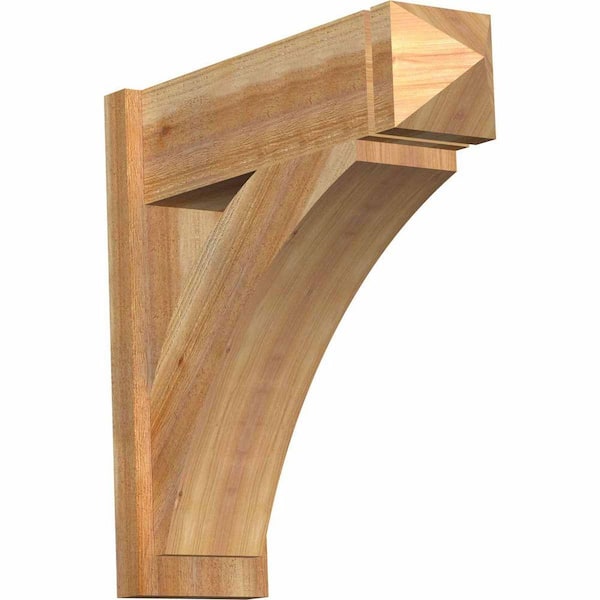 Ekena Millwork 8 in. x 26 in. x 26 in. Thorton Arts and Crafts Rough Sawn Western Red Cedar Outlooker