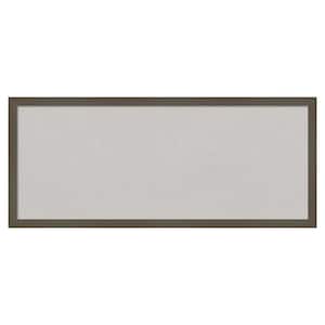 Svelte Clay Grey Wood Framed Grey Corkboard 31 in. x 13 in. Bulletin Board Memo Board