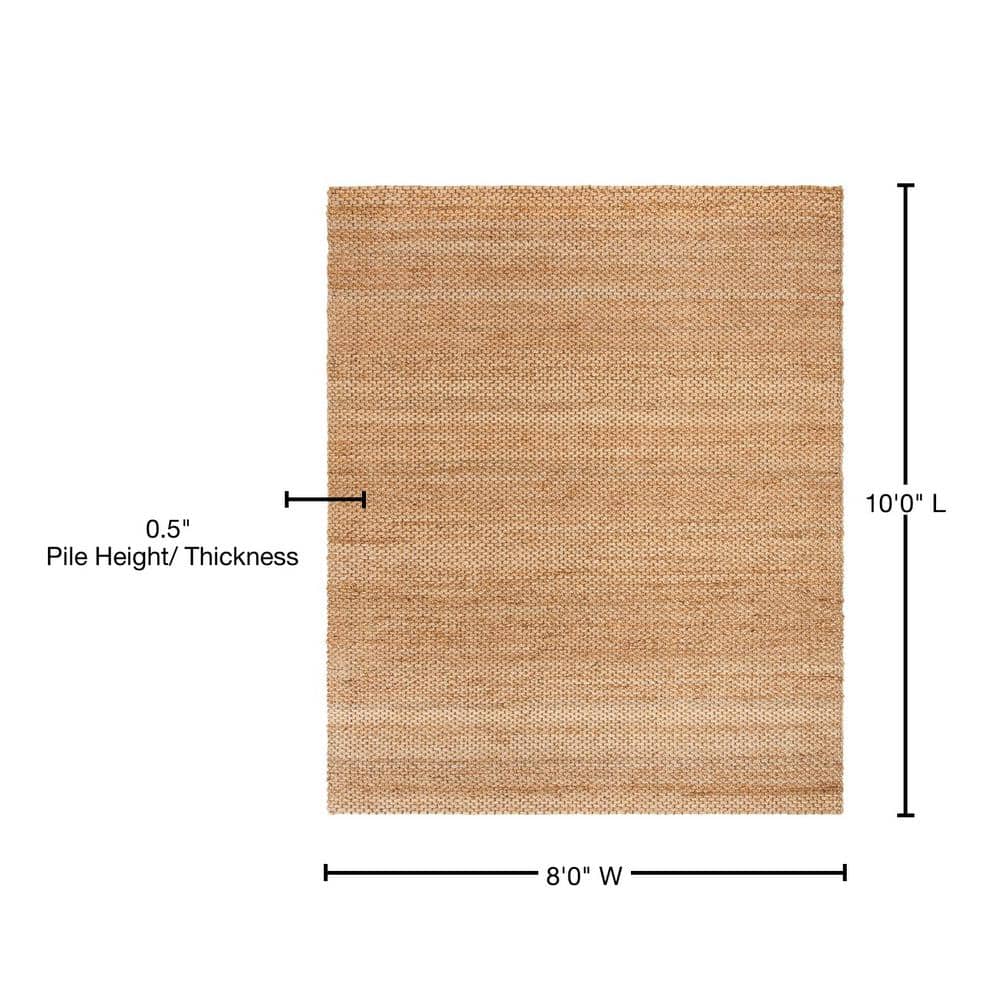 Natural Braided Jute 8' x 10' Handmade Area Rug