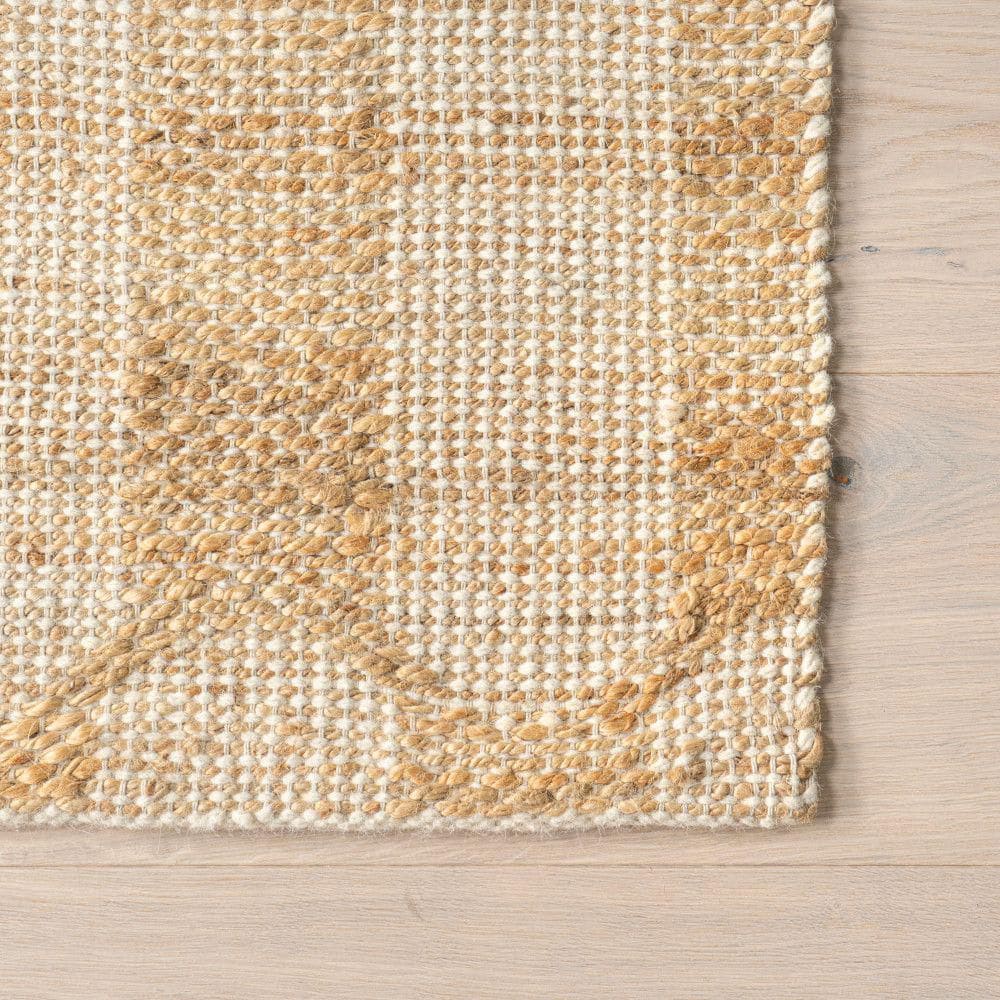 Hillcrest Natural Jute and Wool Striped 5x8 Area Rug