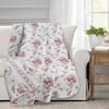 Cozy Line Home Fashions Romantic Cottage Peachy Pink Peony Shabby Chic  Chintz Floral Stripe Cotton Throw Blanket BB01090416TH - The Home Depot