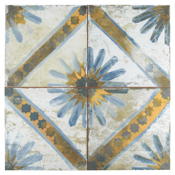 Merola Tile Kings Marrakech Blue 9 in. x 9 in. Ceramic Floor and